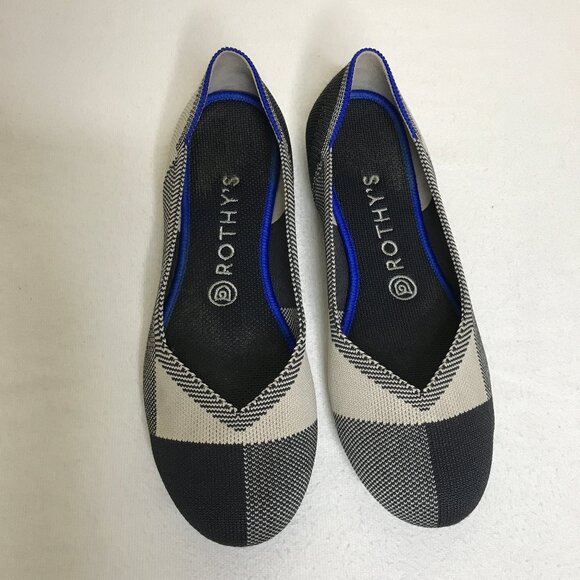 Rothy's Size 8 The Flat Plaid Round Toe Slip On Flats - Picture 2 of 15